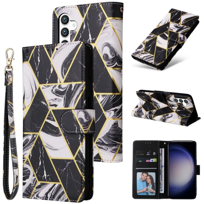 Bild 6,  Samsung Galaxy S25 Fodral Läder Marmor Svart