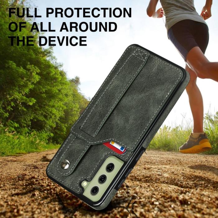 Bild 5,  Samsung Galaxy S21 FE Skal Med Kortfack Och Strap Grön