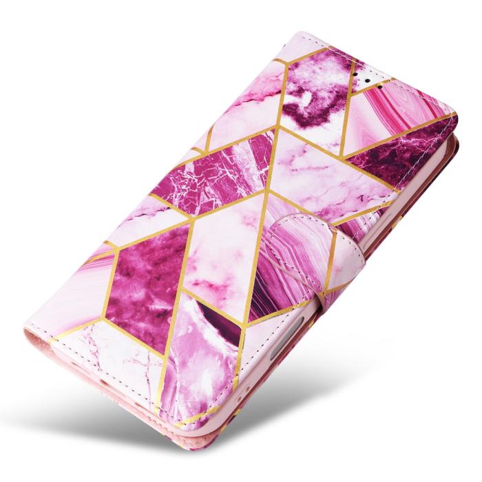 Bild 5,  iPhone 16 Pro Fodral Läder Marmor Rosa