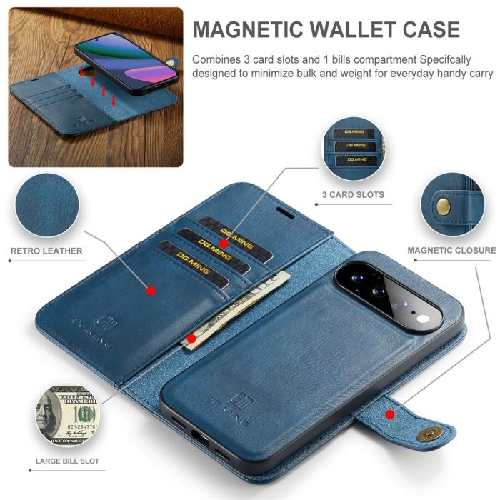 Bild 5, DG.MING DG.MING Google Pixel 11 Pro XL Fodral Magnet 2in1 Blå