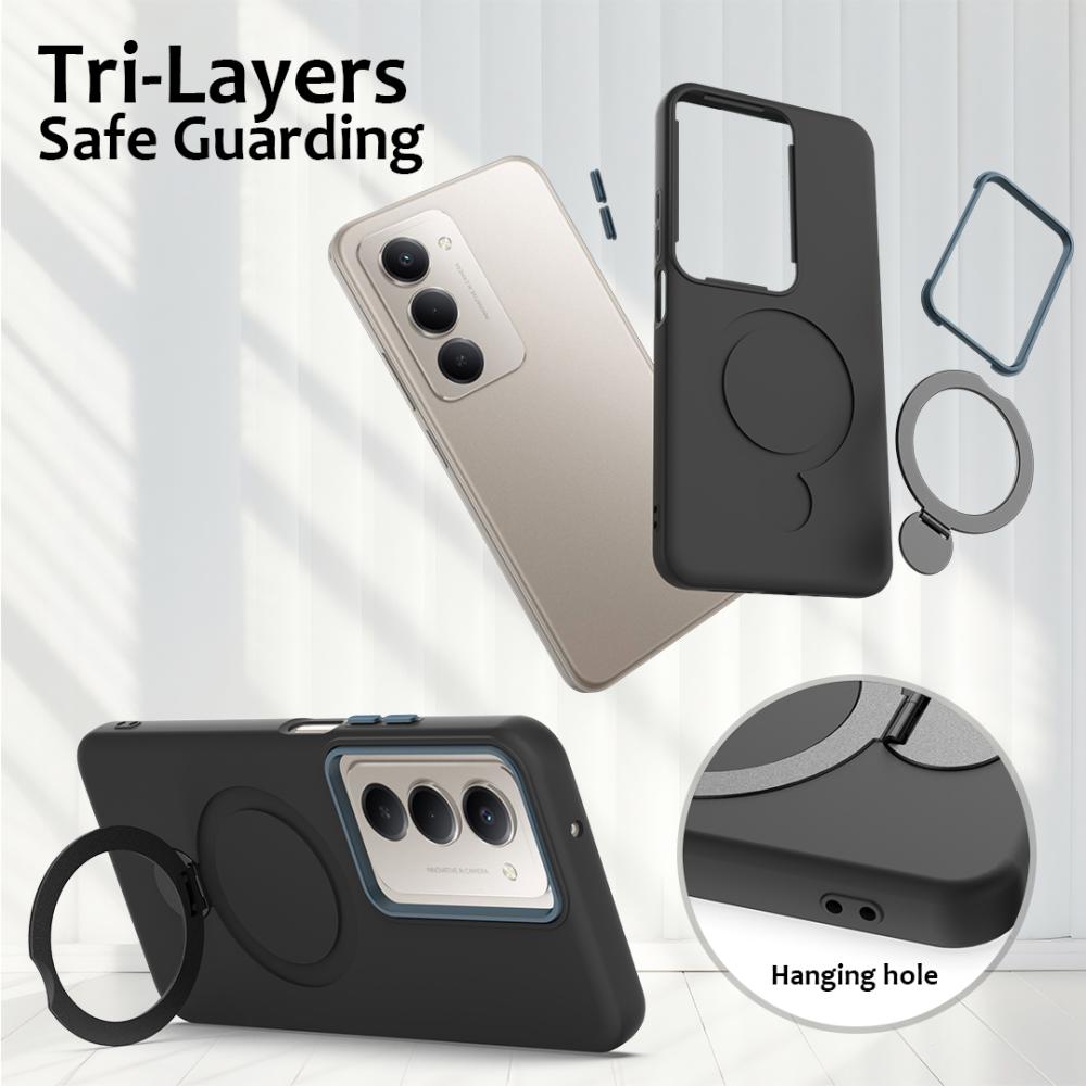  Samsung Galaxy S24 FE Skal MagSafe Kickstand Hybrid Svart