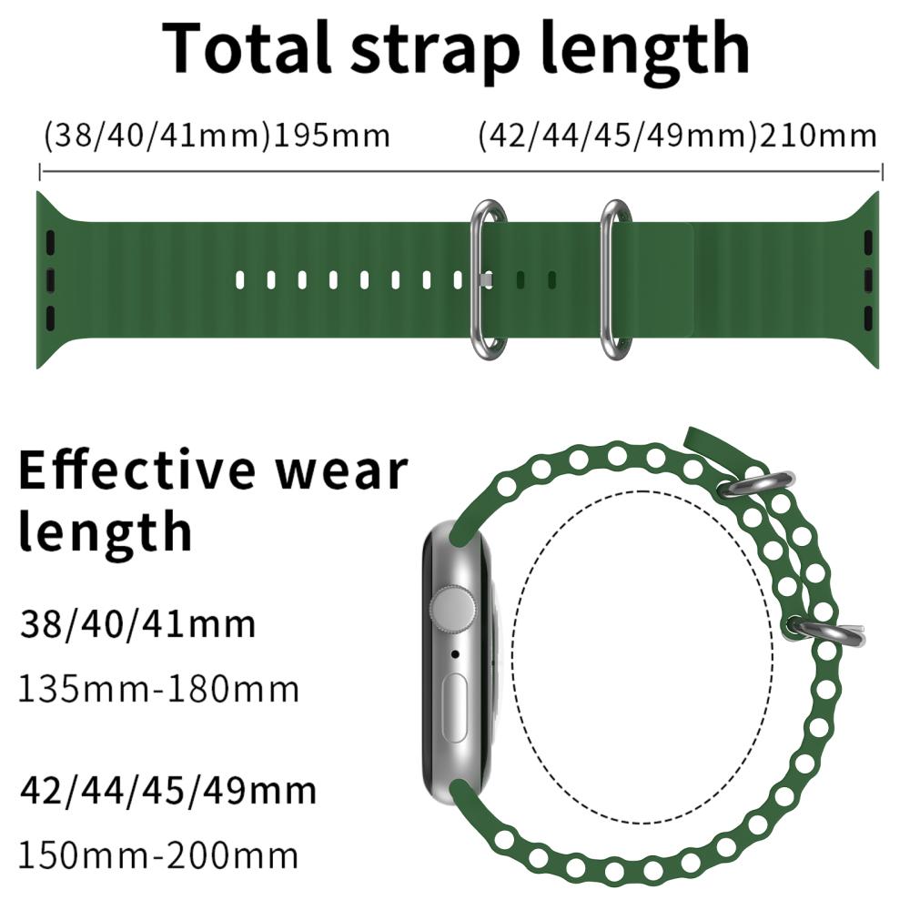 ColorPop Apple Watch 42/44/45/46/49 mm Armband Ocean Wave Army Green