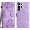  Samsung Galaxy S26 Ultra Fodral Med Blommigt Tryck Läder Lila