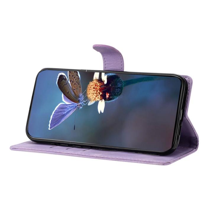 Bild 3,  Samsung Galaxy S26 Ultra Fodral Med Blommigt Tryck Läder Lila
