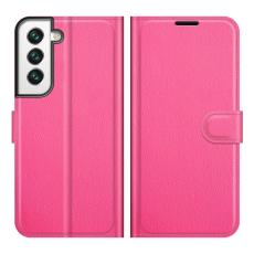  Samsung Galaxy S22 Plus Fodral Litchi Textur Rosa