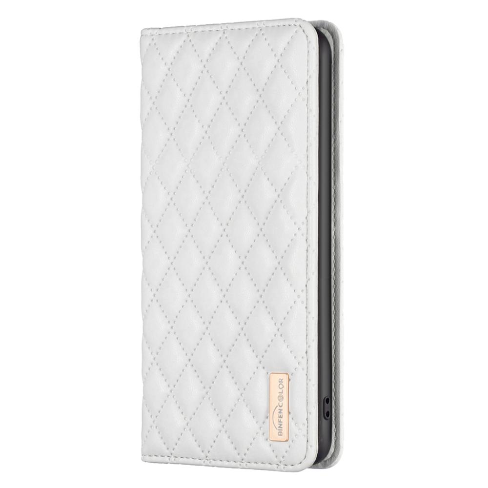 BINFEN BINFEN iPhone 17 Pro Max Fodral Diamond Flip Läder Vit
