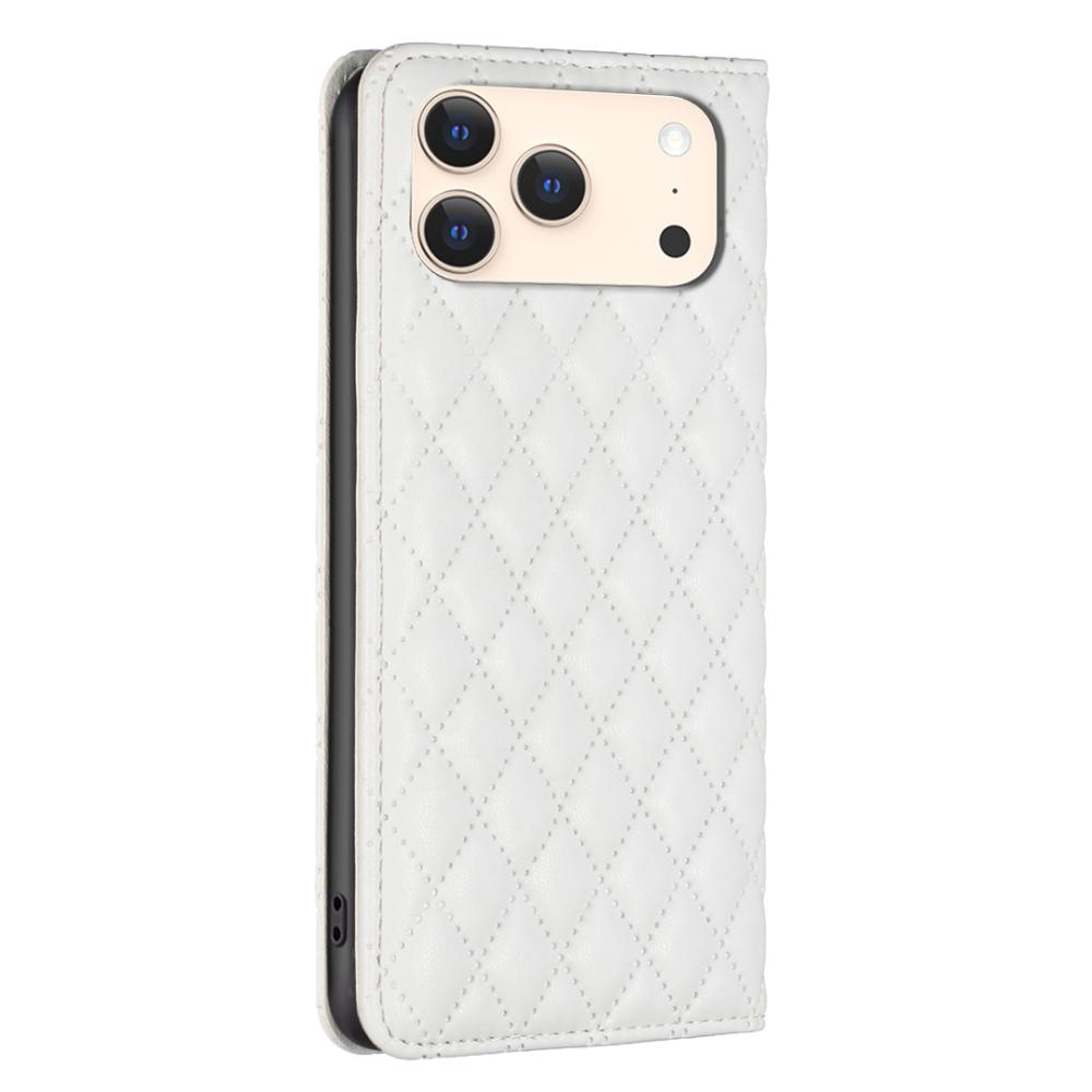 BINFEN BINFEN iPhone 17 Pro Max Fodral Diamond Flip Läder Vit