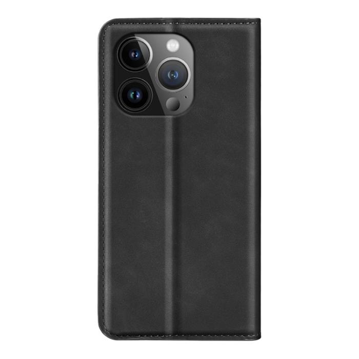 Bild 3,  iPhone 15 Pro Fodral Flip Retro Läder Svart