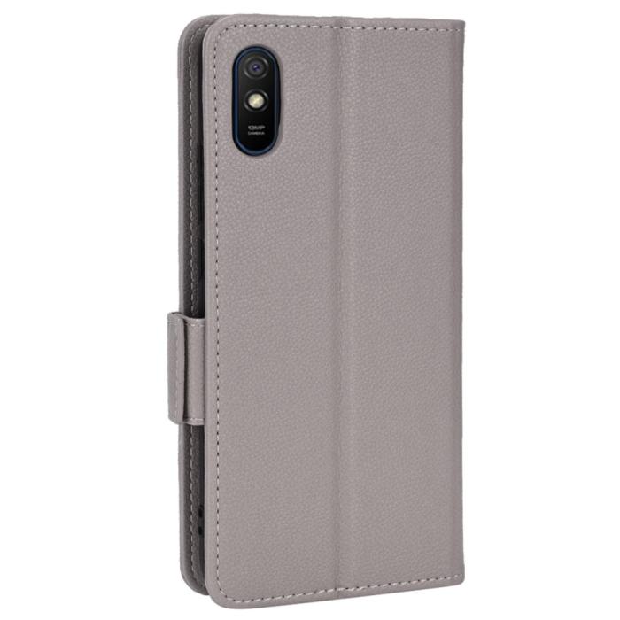 Bild 3,  Xiaomi Redmi 9A / 9AT Fodral Litchi Textur Grå