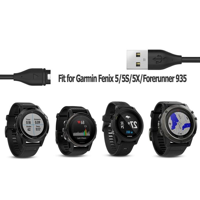 Bild 3,  USB Laddningskabel 1m Garmin Smartwatch Svart