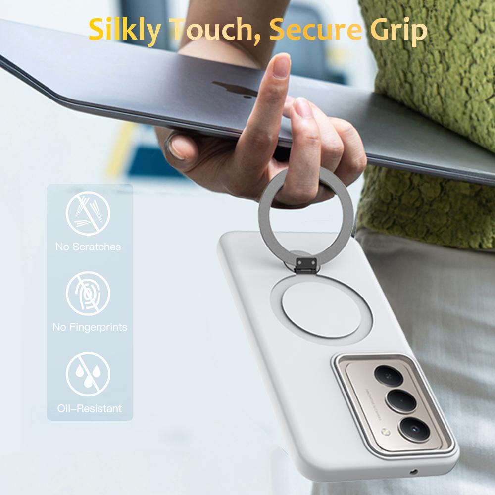  Samsung Galaxy S24 FE Skal MagSafe Kickstand Hybrid Vit