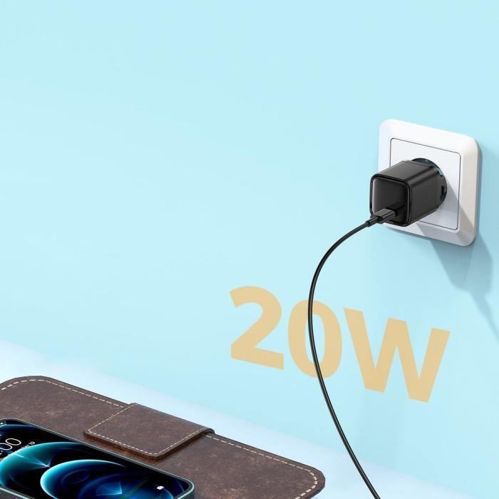 Bild 4, JOYROOM Joyroom 20W USB-C PD QC Väggladdare Svart
