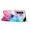  Samsung Galaxy A26/A17/A16 Fodral Läder Marmor Rosa / Lila