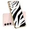GKK GKK Galaxy S24 Plus Skal Härdat Glas Electroplate Zebra