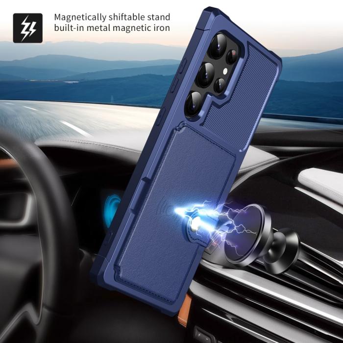 Bild 6,  Galaxy S24 Ultra Skal Med Plånboksfunktion Blå