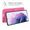  Samsung Galaxy S22 Plus Fodral Litchi Textur Rosa