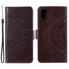  iPhone 13 - Tryckt Mandala L&auml;der Fodral - Brun