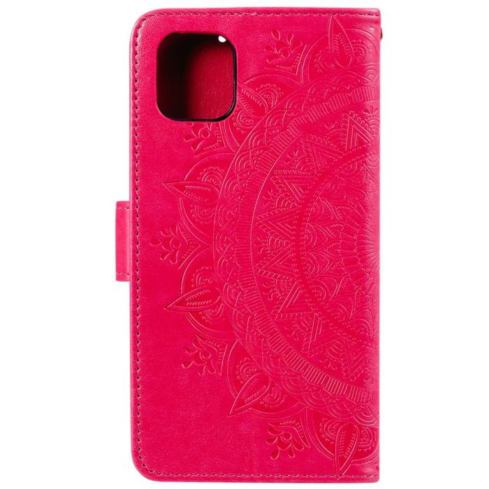Bild 3,  iPhone 13 - Tryckt Mandala Läder Fodral - Rosa