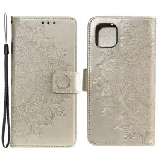  iPhone 13 - Tryckt Mandala L&auml;der Fodral - Guld