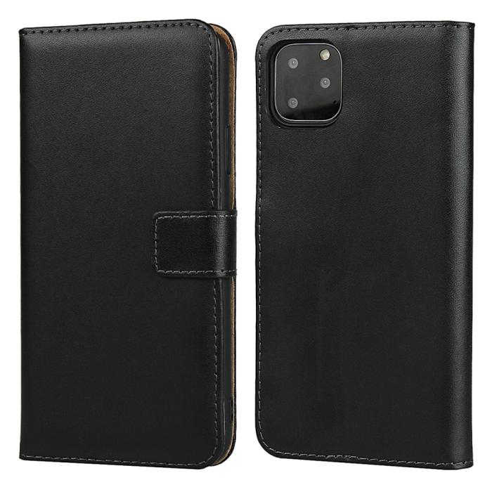 Bild 2,  iPhone 11 - Plånboksfodral i äkta Läder - Svart