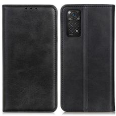  Xiaomi Redmi Note 11 4G Fodral Flip L&auml;der Svart