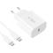 Tech-Protect Tech-Protect 20W USB-C Väggladdare PD Inkl. USB-C Kabel Vit