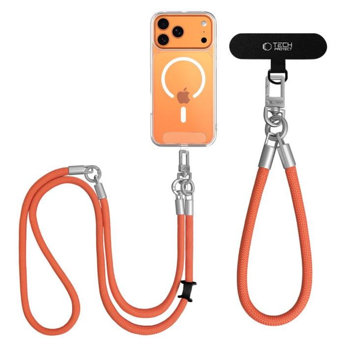 Bild 3, Tech-Protect Tech-Protect Mobilsnöre CrossBody & Wrist Rope Orange