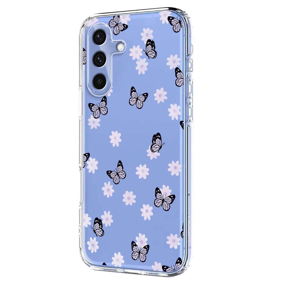  Samsung Galaxy A57 5G Skal Med Tryck Blommor / Fjärilar