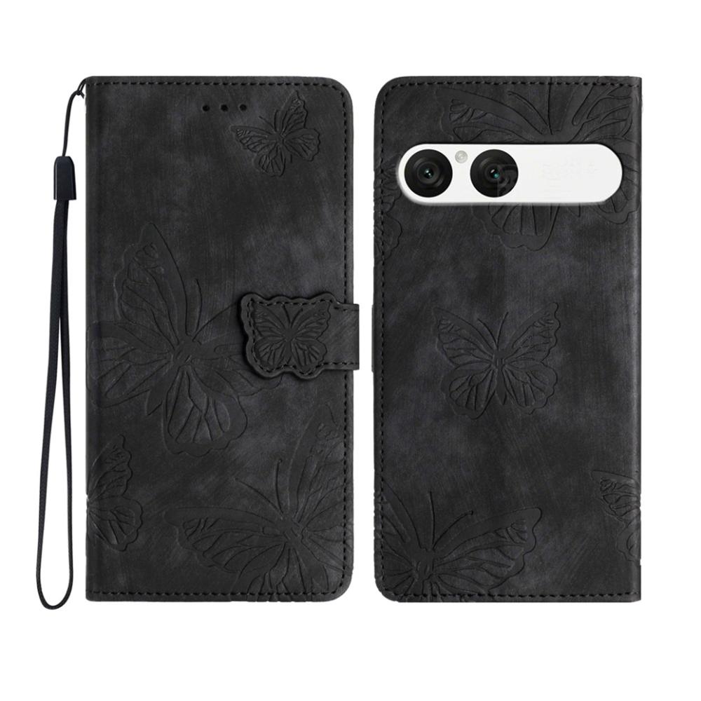  Sony Xperia 10 VII Fodral Fjäril Tryck Svart