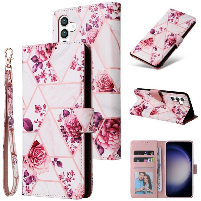 Bild 6,  Samsung Galaxy S25 Fodral Läder Marmor Roséguld