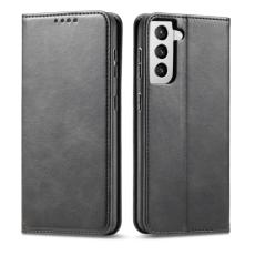  Samsung Galaxy S21 FE Fodral Flip L&auml;der Svart