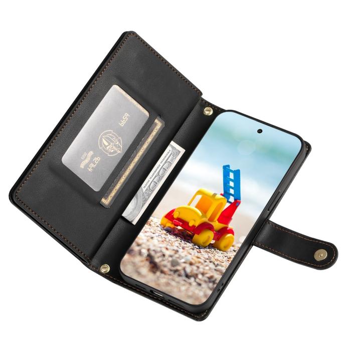 Bild 3,  Google Pixel 11 Pro XL Fodral Läder Med Dragkedja Svart