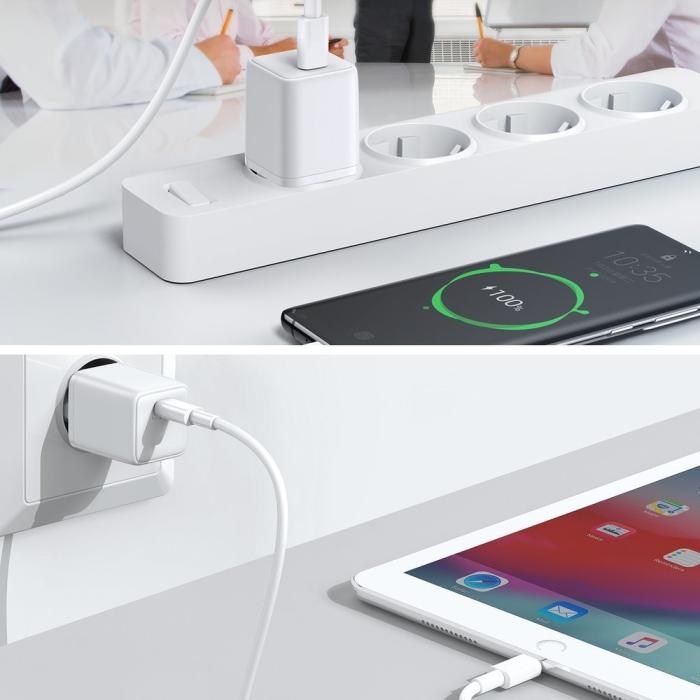 Bild 2, JOYROOM Joyroom 30W PD QC USB-C Väggladdare Vit