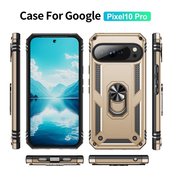 Bild 3,  Google Pixel 10 / 10 Pro Skal Armor Ring Hybrid Guld