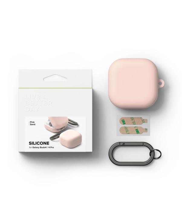 Bild 6, Ringke Ringke Galaxy Buds 4 / 4 Pro Skal Silikon Pink Sand