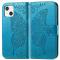  iPhone 13 - Butterfly Print Läder Fodral - Blå