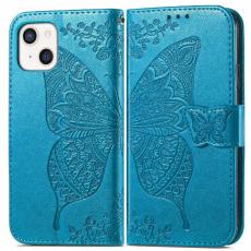  iPhone 13 - Butterfly Print L&auml;der Fodral - Bl&aring;
