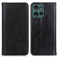  Motorola Edge 50 Neo Pl&aring;nboksfodral L&auml;der Svart