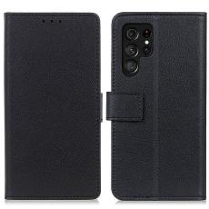  Samsung Galaxy S22 Ultra Fodral PU L&auml;der Svart