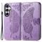  Samsung Galaxy S23 FE Fodral Fjäril Tryck Ljus Lila