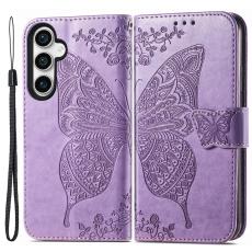  Samsung Galaxy S23 FE Fodral Fj&auml;ril Tryck Ljus Lila