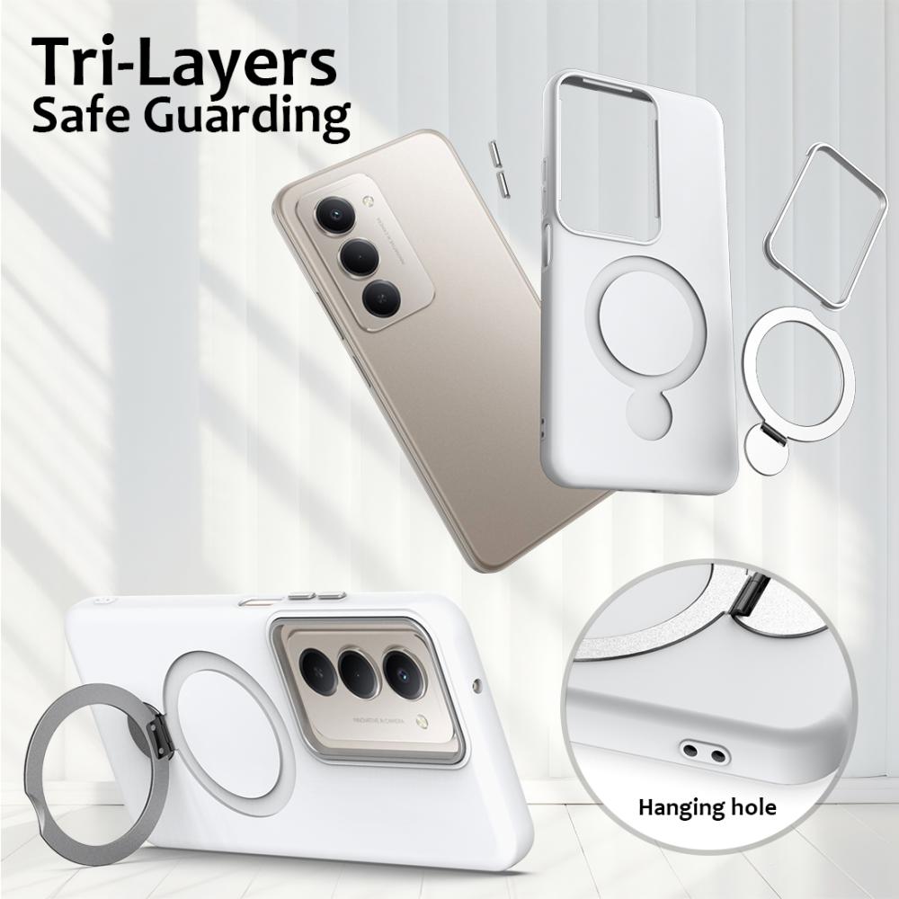  Samsung Galaxy S24 FE Skal MagSafe Kickstand Hybrid Vit