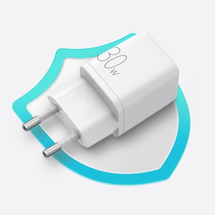 Bild 3, JOYROOM Joyroom 30W PD QC USB-C Väggladdare Vit