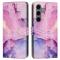  Samsung Galaxy A26/A17/A16 Fodral Läder Marmor Lila