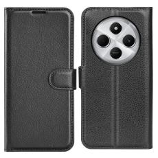  Xiaomi Redmi 14C Fodral Litchi L&auml;der Svart