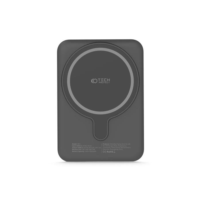 Bild 2, Tech-Protect Tech-Protect 10000 mAh MagSafe Powerbank LifeMag Svart