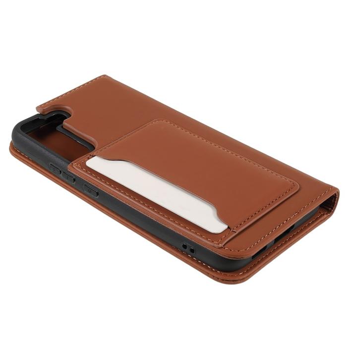 Bild 5,  Samsung Galaxy S22 Plus Fodral Flip Med Kortfack Brun