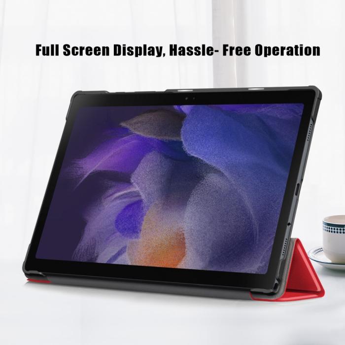 Bild 4,  Samsung Galaxy Tab A8 10.5 (2021) Fodral Premium Tri-Fold Röd