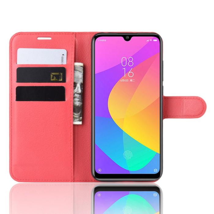 Bild 4,  Xiaomi Mi A3 - Litchi Plånboksfodral - Röd