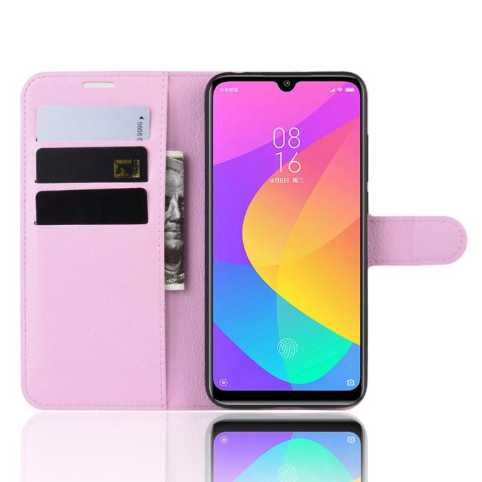 Bild 4,  Xiaomi Mi A3 - Litchi Plånboksfodral - Ljus Rosa